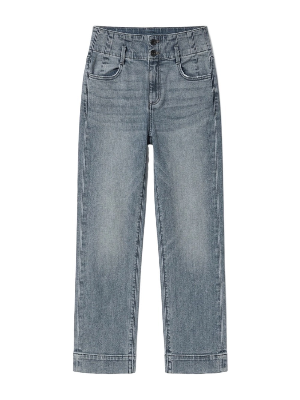 Ann Taylor sz 4 High-Waist Light Wash wide leg Double button Jeans